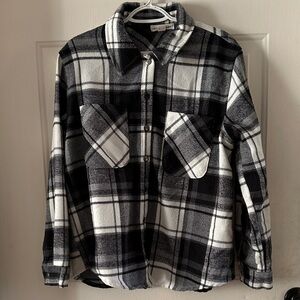 Ecothreads Black and White Plaid Shacket